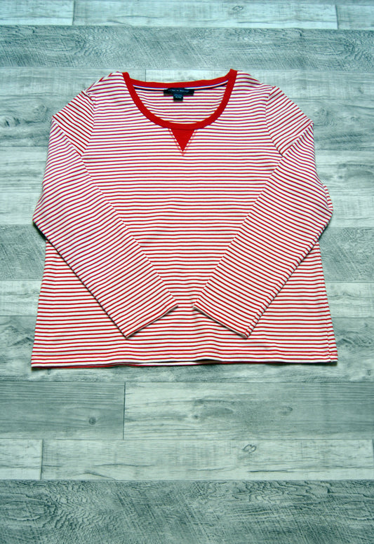 Camiseta de Manga larga Tommy Hilfiger Blanca rayas rojas XL