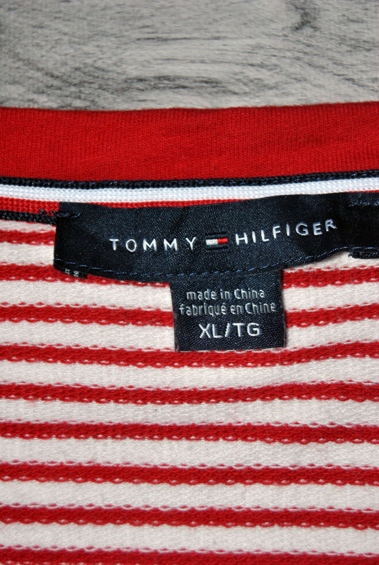 Camiseta de Manga larga Tommy Hilfiger Blanca rayas rojas XL