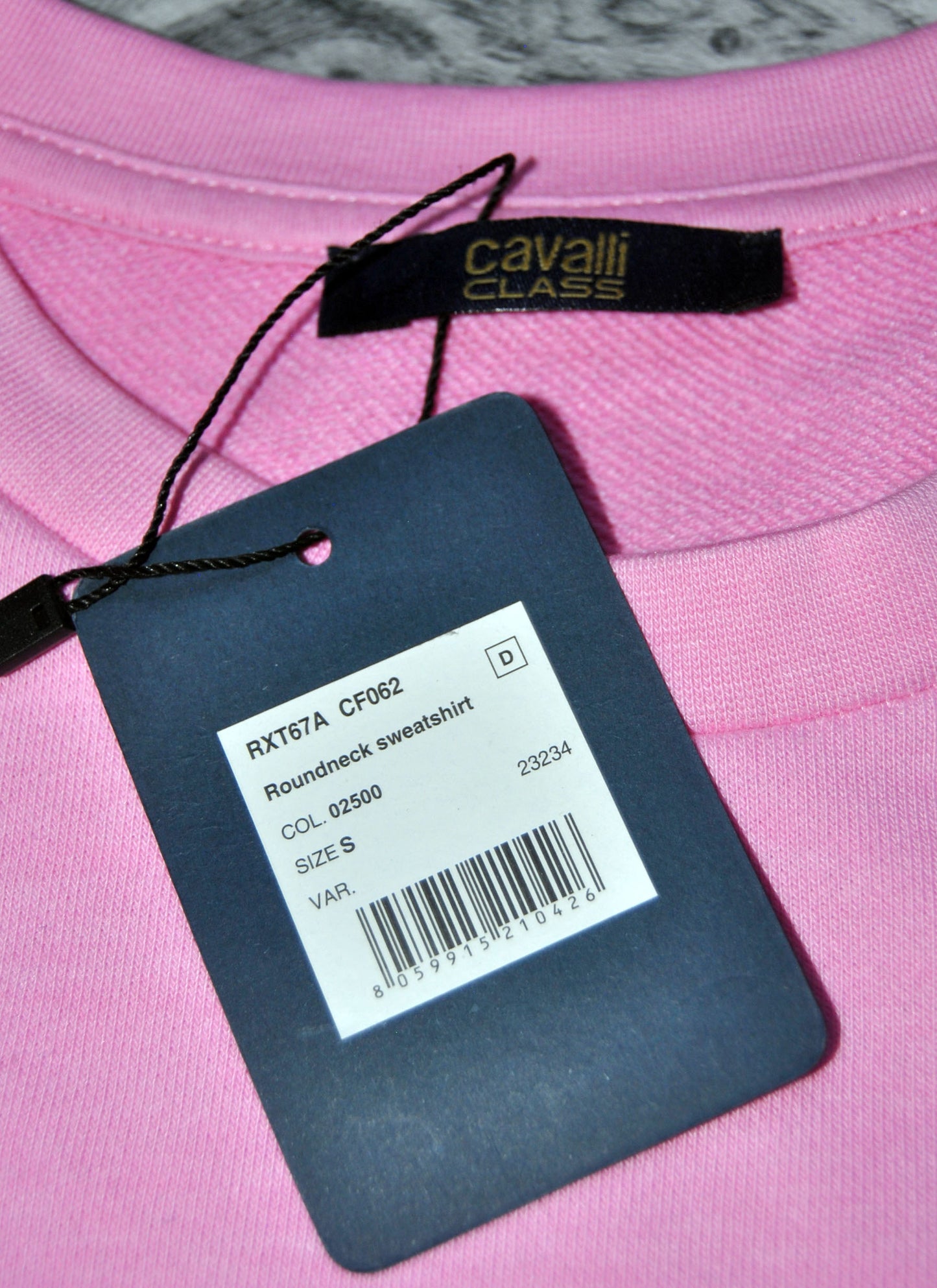 Sudadera bordada Cavalli Class de color rosa. Talla S.