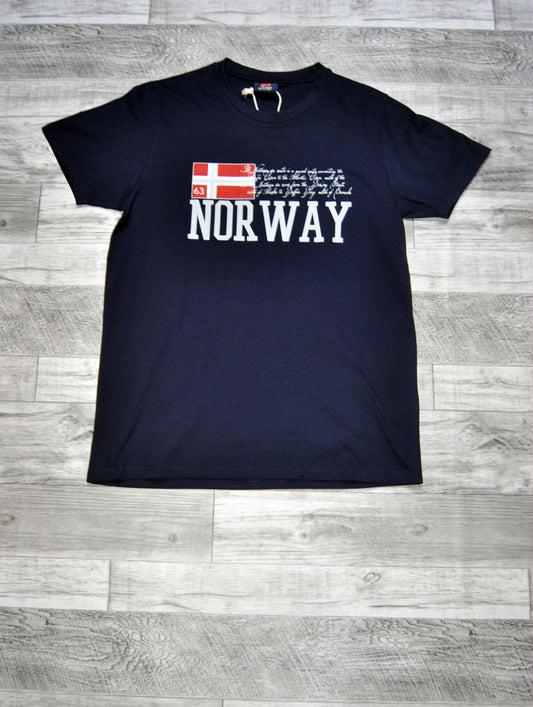 Camiseta Norway de color azul marino con estampado.