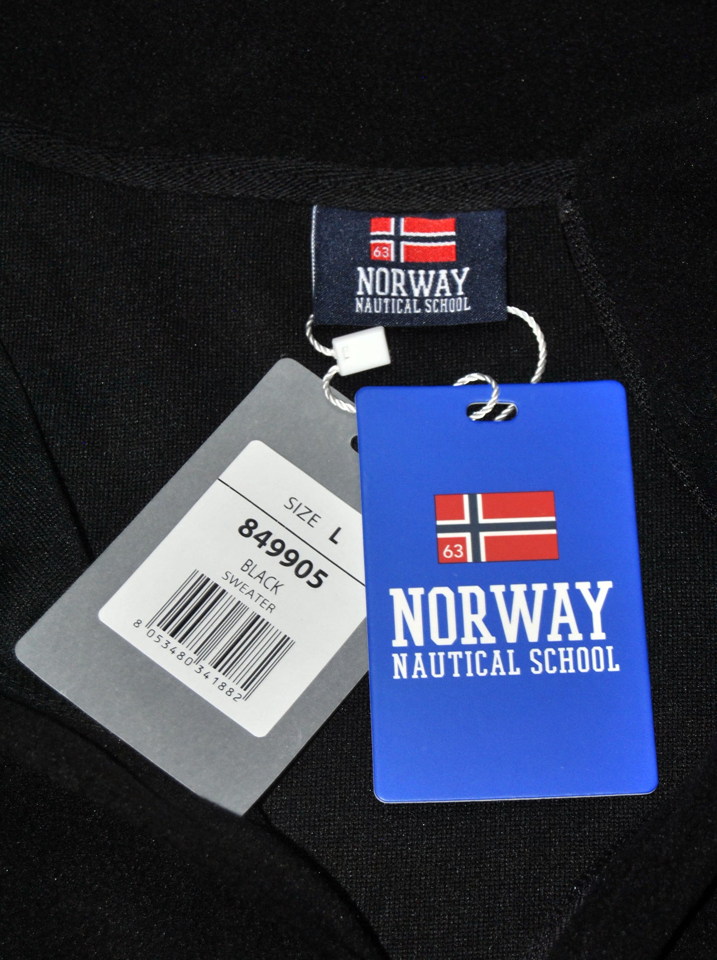 Sudadera Norway Mujer color negro con cremallera frontal. Talla L.