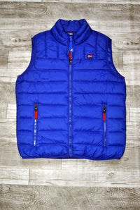 Chaleco Norway color azul eléctrico con 2 bolsillos. Talla M.