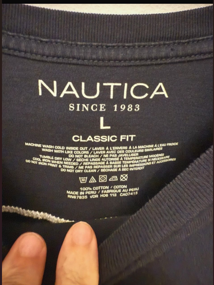 Camiseta Nautica Azul Marino . Talla L. Segunda mano