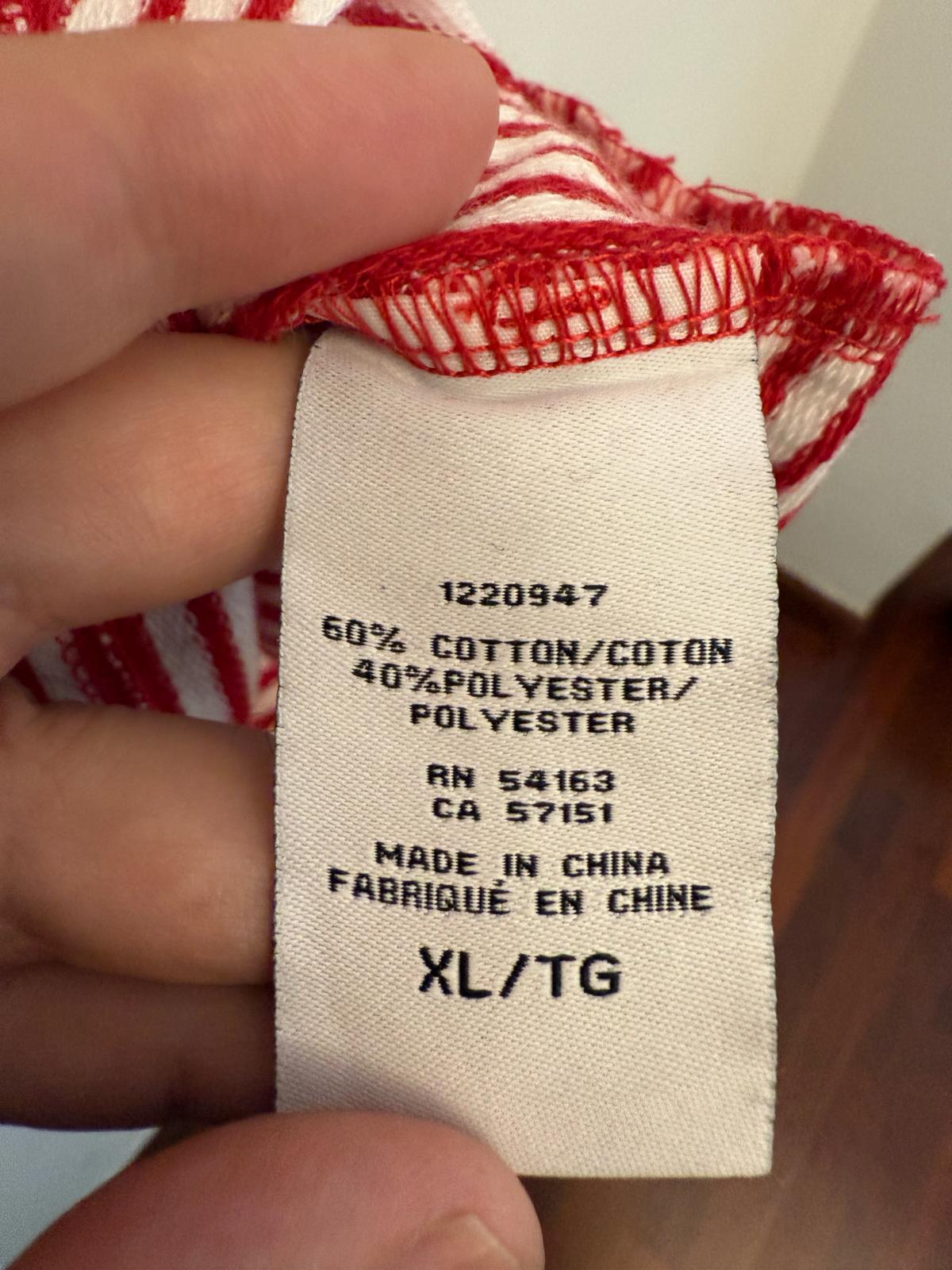 Camiseta de Manga larga Tommy Hilfiger Blanca rayas rojas XL
